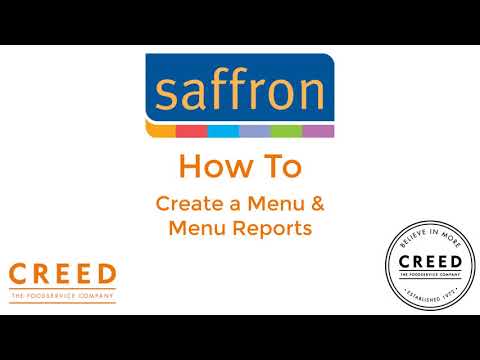 Saffron How To: Create a Menu & Menu Reports