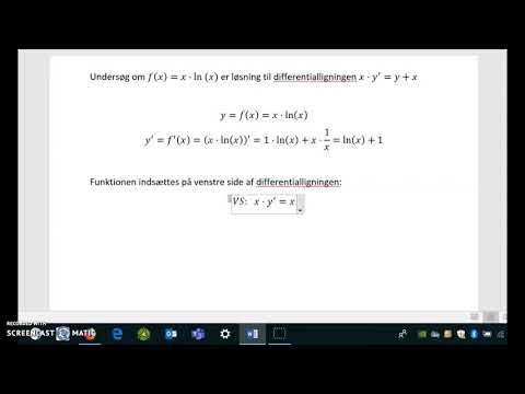 Metode: Undersøg om en funktion er løsning til en differentialligning