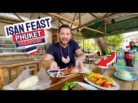 ISAN THAI FOOD FEAST IN PHUKET 🇹🇭 🍜  Searching for Thai Street Food in Bangtao Laguna