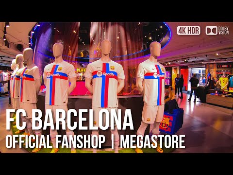 Camp Nou, FC Barcelona Official Fan shop, Megastore - ðŸ‡ªðŸ‡¸ Spain [4K HDR] Walking Tour