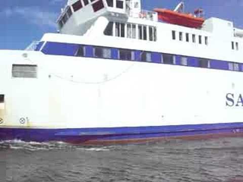 Danish ferry Kyholm leaving Kolby Kaas, Samso