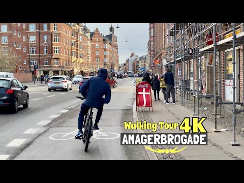 Virtual walking tour 4K, Amagerbrogade, Copenhagen / Ultra HD 60fps #Denmark