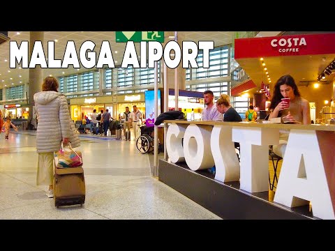 Malaga Airport Spain Walking Tour, Costa del Sol 2023 [4K]